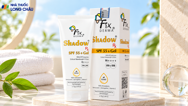 Fixderma Shadow SPF 55+ Gel thấm nhanh, cho cảm giác khô thoáng trên da