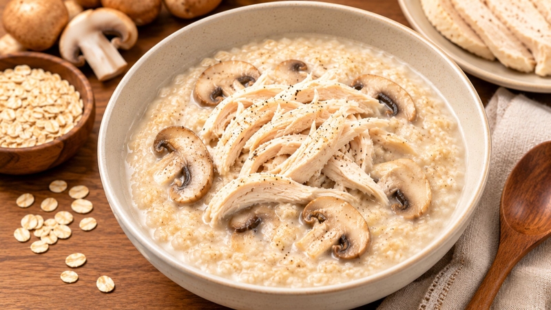 Yến mạch kết hợp ức gà giàu protein và dinh dưỡng