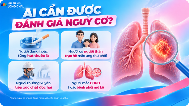 Người hút thuốc lá và người có yếu tố nguy cơ nên được đánh giá khả năng sàng lọc ung thư phổi