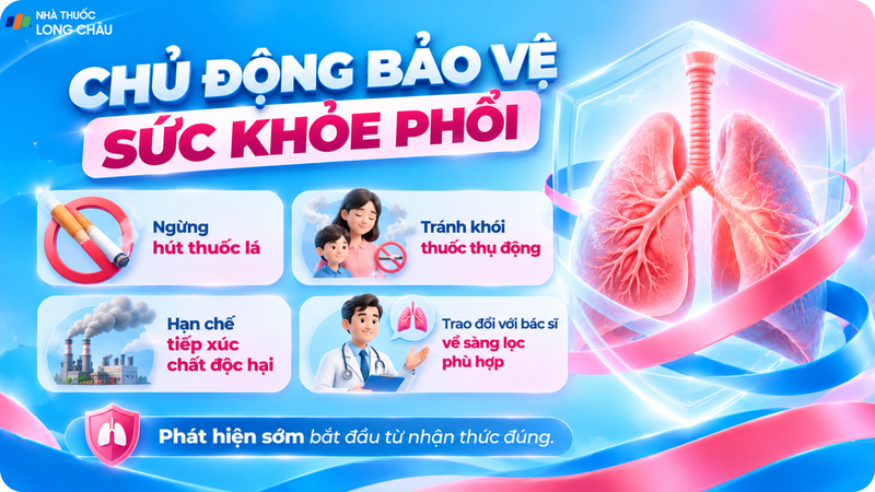 Ngừng hút thuốc và sàng lọc theo chỉ định giúp chủ động phòng ngừa ung thư phổi