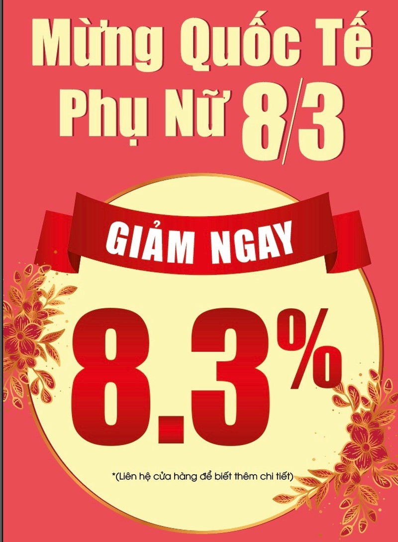 giam 8,3% mung Quoc te phu nu