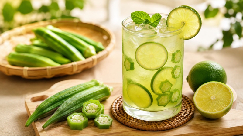 Thay thế các loại nước ngọt nhiều đường bằng nước đậu bắp với chanh cũng góp phần giảm lượng đường bổ sung trong khẩu phần ăn