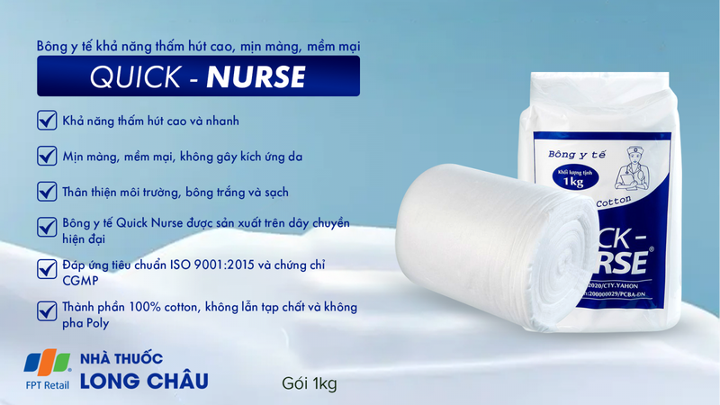 Bông y tế Quick Nurse 1kg 1