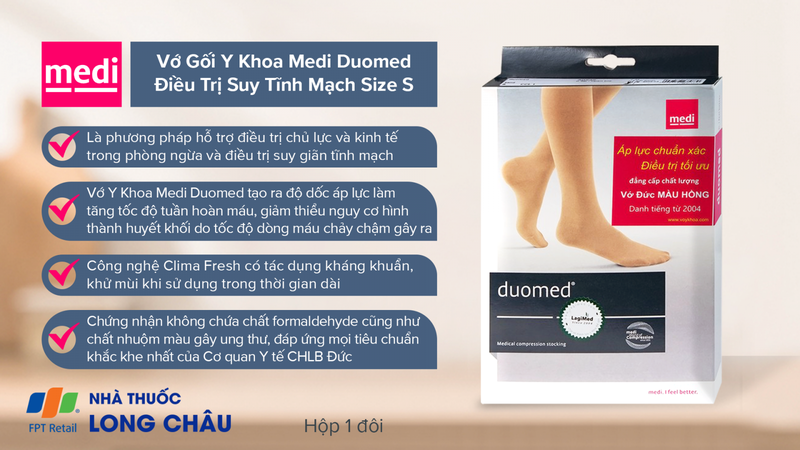 Vớ gối y khoa Medi Duomed size S 2