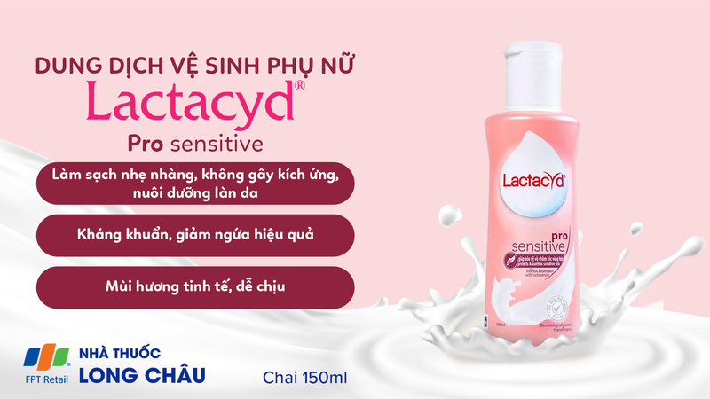 LACTACYD PRO SENSITIVE 150ML - DUNG DỊCH VỆ SINH PHỤ NỮ KHÁNG KHUẨN VÀ GIẢM NGỨA 2