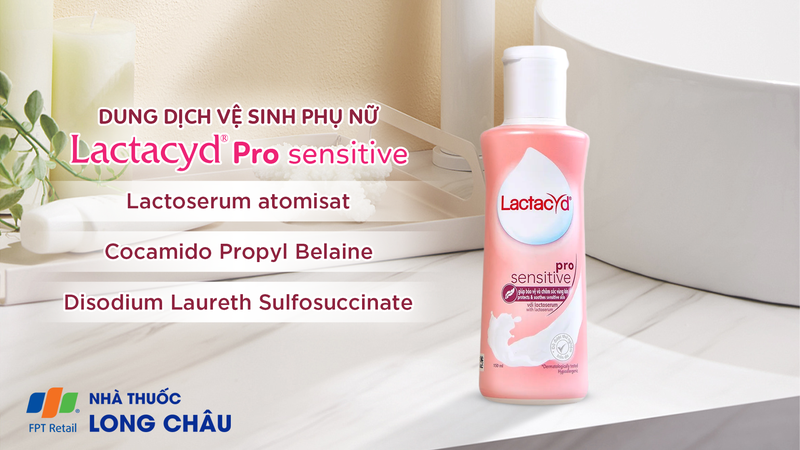 LACTACYD PRO SENSITIVE 150ML - DUNG DỊCH VỆ SINH PHỤ NỮ KHÁNG KHUẨN VÀ GIẢM NGỨA 1