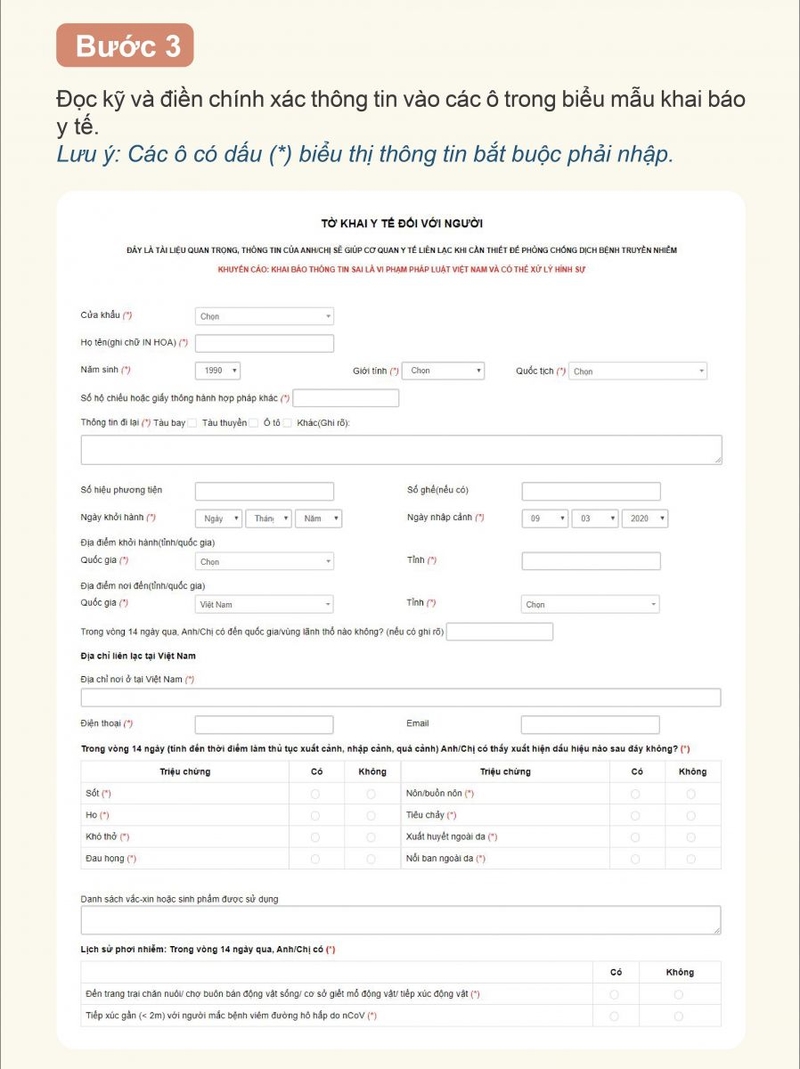 ​  Hướng dẫn các bước khai báo y tế toàn dân trên cổng thông tin trực tuyến 2