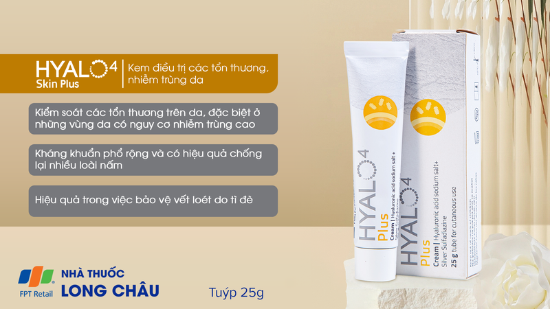 Kem Hyalo4 Plus điều trị các tổn thương, nhiễm trùng da (25g) 1.png