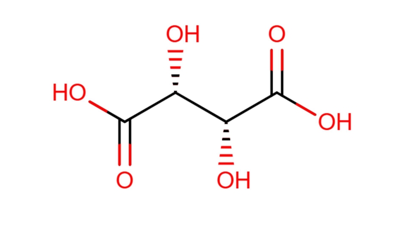 Công thức hóa học của L-tartaric acid