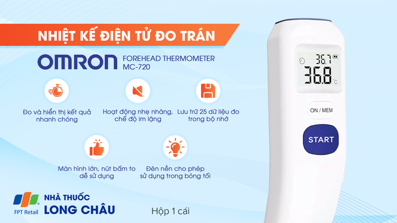Nhiệt kế đo trán Omron Mc-720 2