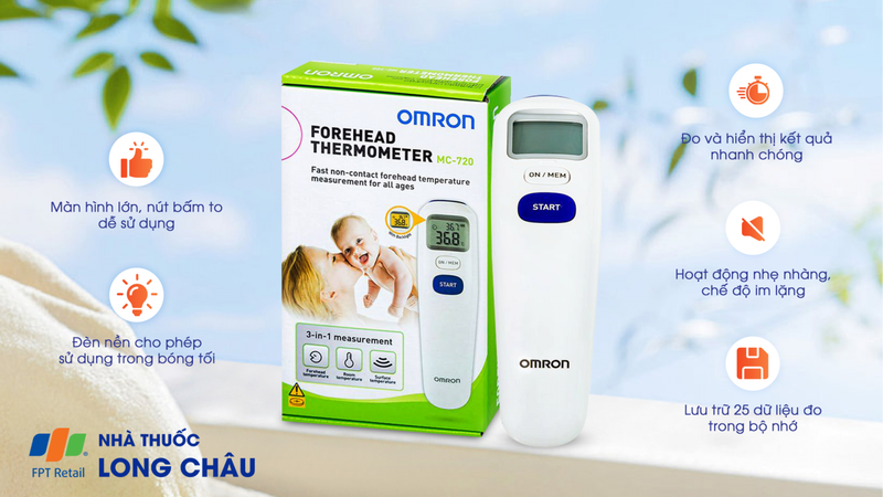 Nhiệt kế đo trán Omron Mc-720 1