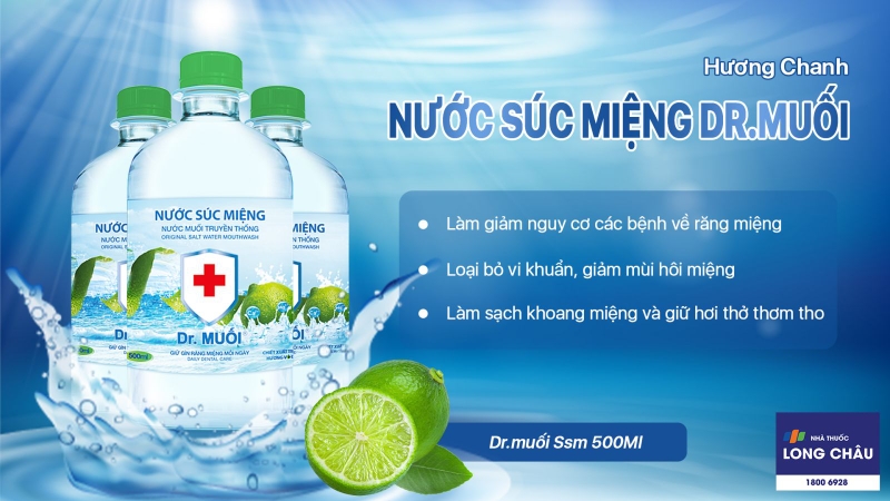 Nước súc miệng Dr.Muối hương chanh không chứa cồn