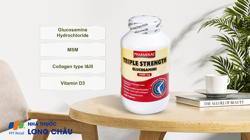 VIÊN XƯƠNG KHỚP TRIPLE STRENGTH GLUCOSAMINE 1500MG PHARMEKAL 200V 1