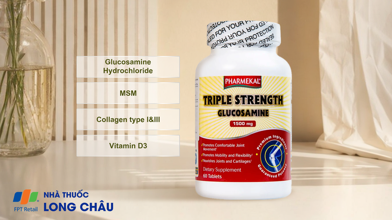 Viên uống Triple Strength Glucosamine 1500mg Pharmekal bổ khớp (60 viên) 2.png