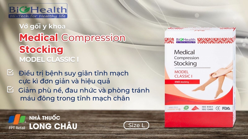 Vớ gối y khoa Medical Compression Stocking Model Classic I Biohealth 2