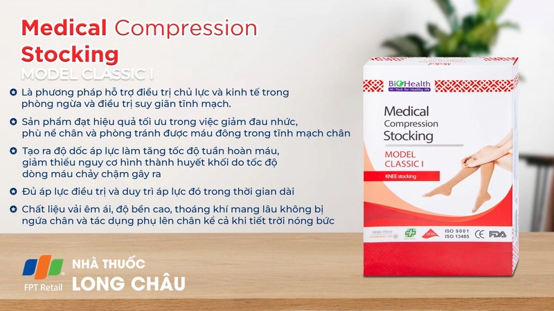 Vớ gối y khoa Medical Compression Stocking Model Classic I Biohealth 1