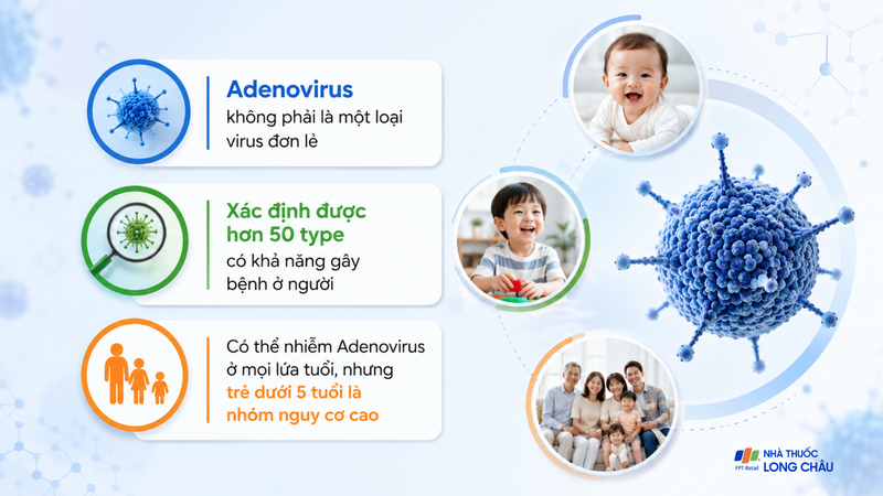 Adenovirus là một nhóm virus phổ biến có thể gây ra nhiều loại nhiễm trùng khác nhau