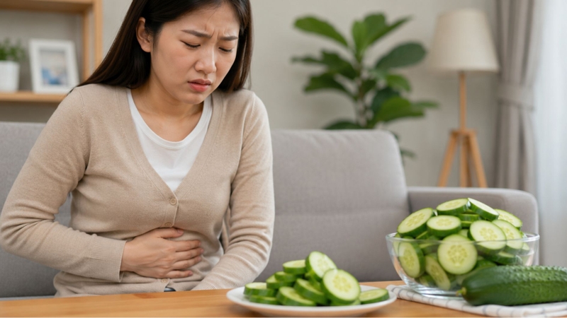 Ăn quá nhiều dưa chuột có thể gây đầy bụng và khó tiêu
