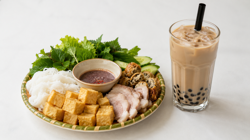 Hiểu rõ ăn bún đậu mắm tôm uống trà sữa được không giúp bạn ăn uống khoa học hơn