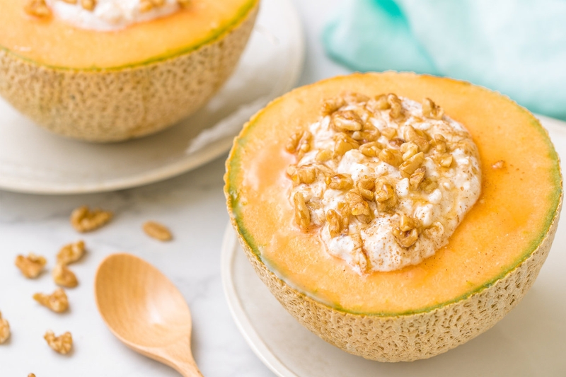 Dưa lưới mix cùng sữa chua Hy Lạp