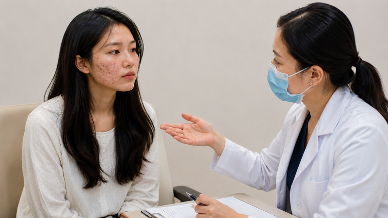 Khi mụn có dấu hiệu viêm nặng, bạn nên đến cơ sở y tế để được tư vấn điều trị