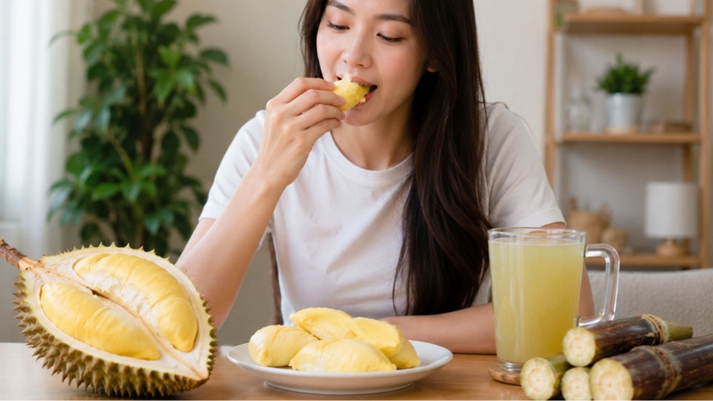 Hàm lượng đường cao từ sầu riêng và nước mía có thể làm tăng đường huyết