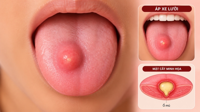 Áp xe lưỡi là tình trạng hình thành ổ mủ khu trú trong nhu mô của lưỡi