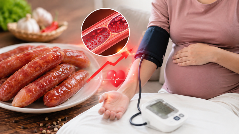 Lạp xưởng làm tăng nguy cơ tăng huyết áp và biến chứng khác cho mẹ bầu