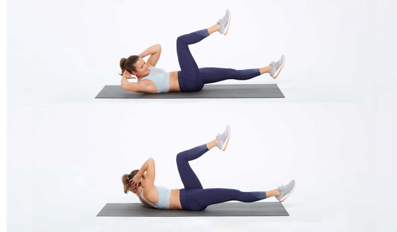 Minh họa thực hiện Bicycle Crunch