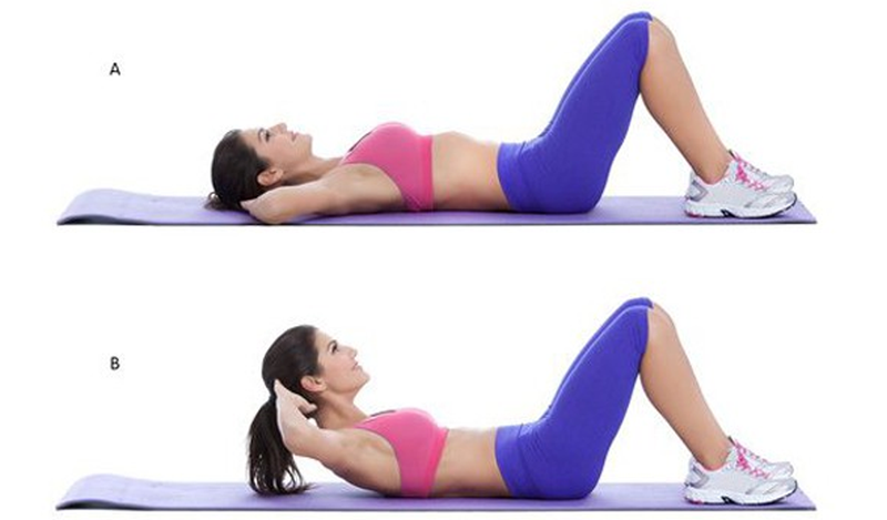 Động tác gập bụng chữ C tác động sâu vào cơ bụng, giúp đốt cháy mỡ thừa rất hiệu quả
