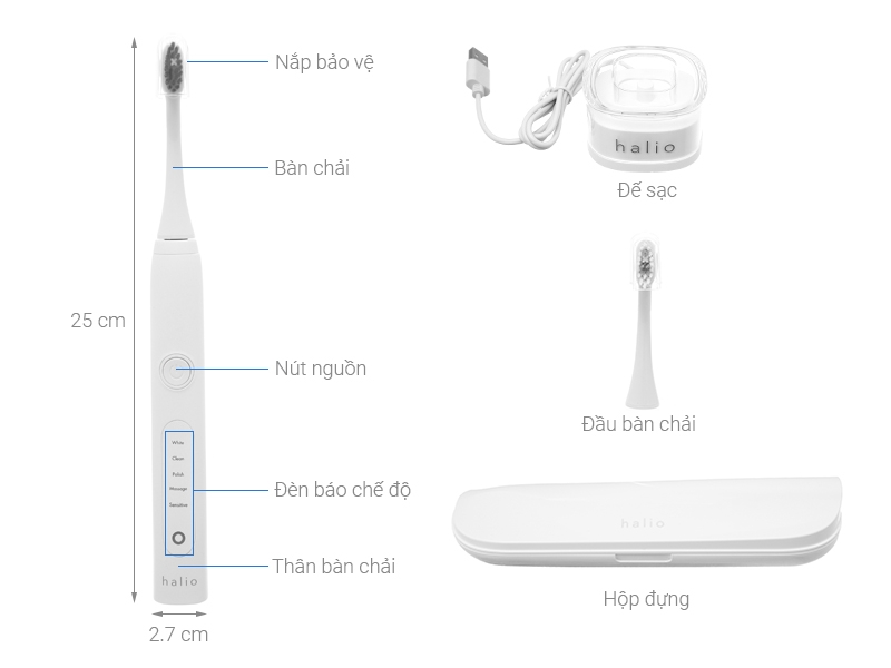 Bàn chải đánh răng điện loại nào tốt: bàn chải điện Halio