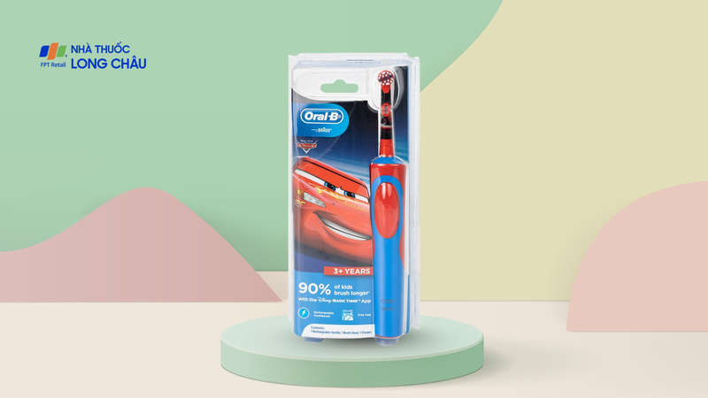 Bàn chải đánh răng trẻ em sạc điện Oral-B Vitality D12 Disney Cars