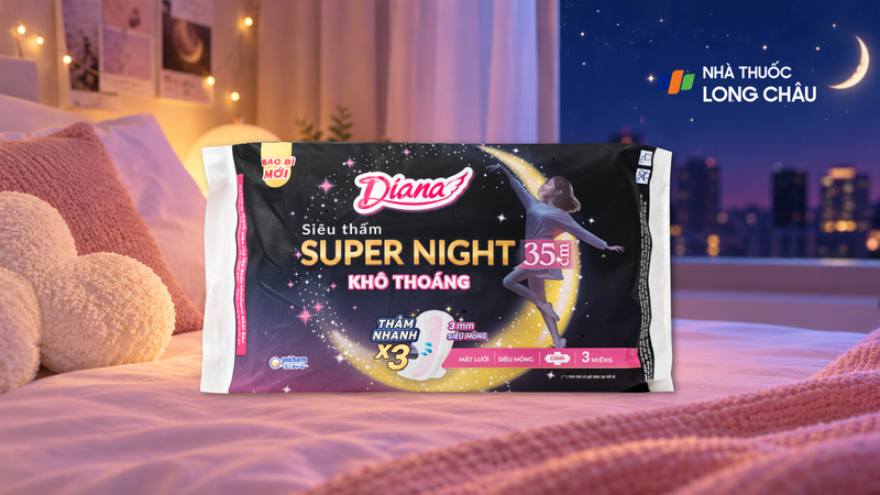 Băng vệ sinh Diana Siêu Thấm Super Night 35 cm