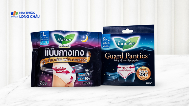Băng vệ sinh dạng quần Laurier Guard Panties chống tràn hiệu quả khi ngủ hoặc vận động nhiều