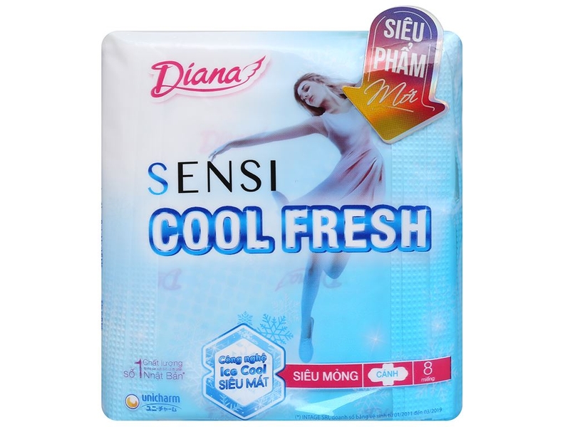 Băng vệ sinh Diana Sensi Cool Fresh siêu mỏng cánh