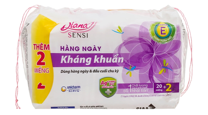 Băng vệ sinh diana sensi hàng ngày kháng khuẩn