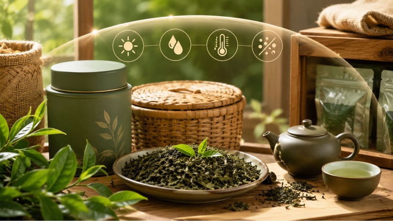 Bảo quản trà là quá trình hạn chế tác động môi trường để duy trì chất lượng trà