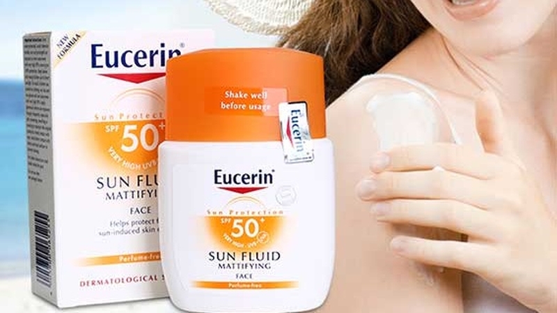 Cẩn thận bôi kem chống nắng Eucerin ở vùng da cổ, và vai