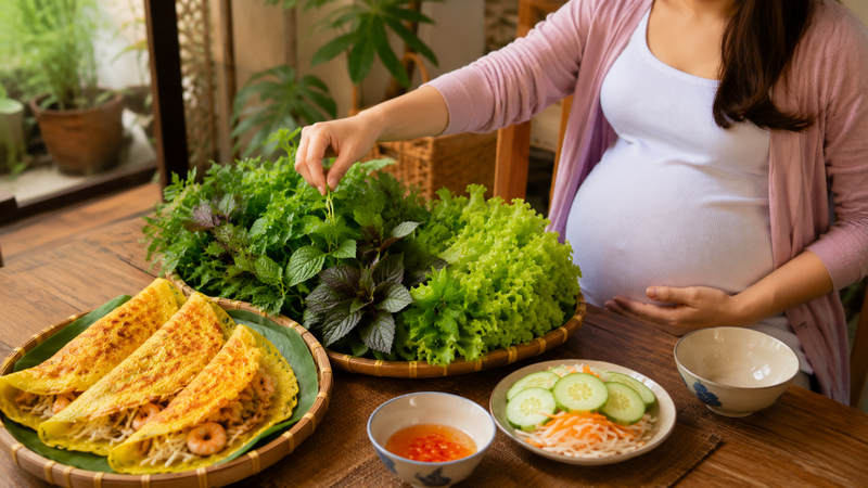Mẹ bầu cần cẩn trọng khi ăn rau sống