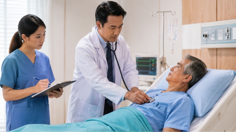 Bác sĩ đánh giá tình trạng người bệnh trước khi quyết định chuyển tuyến