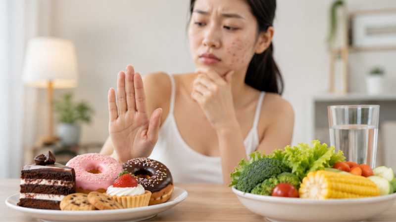 Người bị mụn nên hạn chế thực phẩm nhiều đường