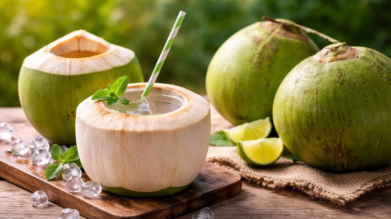 Uống nước dừa tươi tốt hơn nước dừa đóng chai