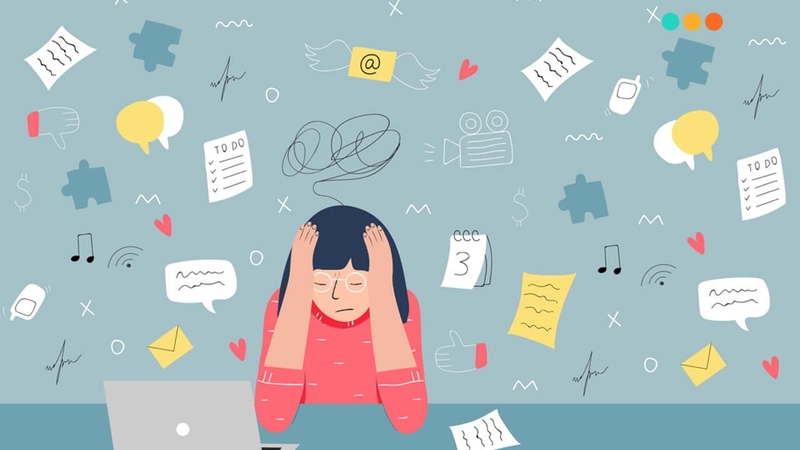 Người bị stress thường có rất nhiều thứ phải suy nghĩ dẫn đến bị quá tải