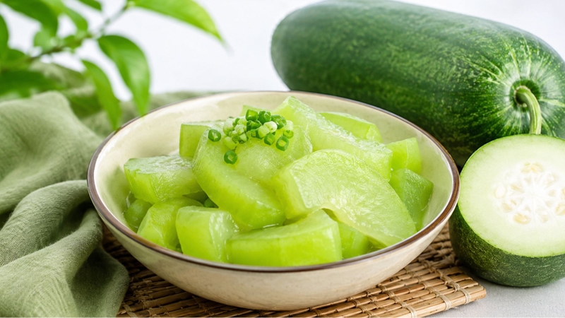 Nên chọn bí xanh tươi, không có vị đắng