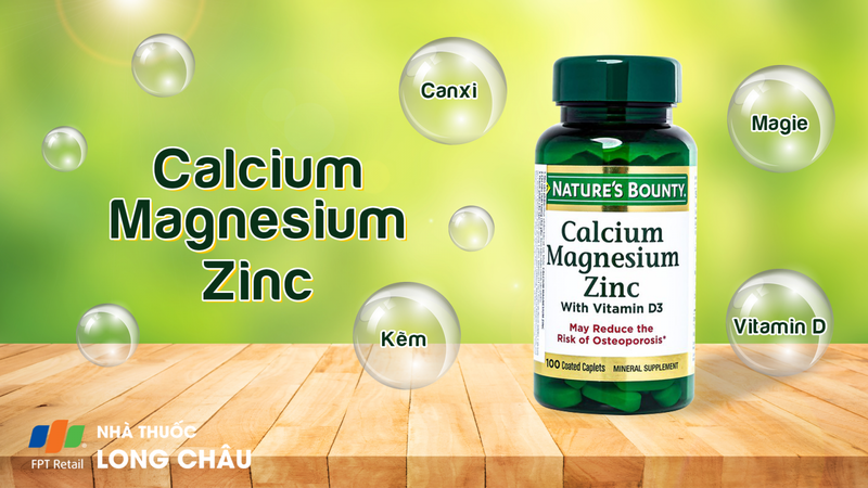 Calcium Magnesium Zinc cung cấp canxi, magie và kẽm, hỗ trợ duy trì hệ xương chắc khỏe