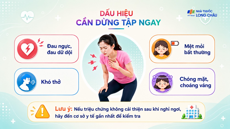 Lắng nghe cơ thể, dừng tập và đến cơ sở y tế nếu triệu chứng không cải thiện