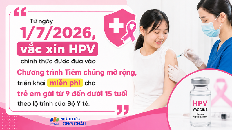 Từ 1/7, trẻ em gái đủ điều kiện bắt đầu được tiêm vắc xin HPV miễn phí