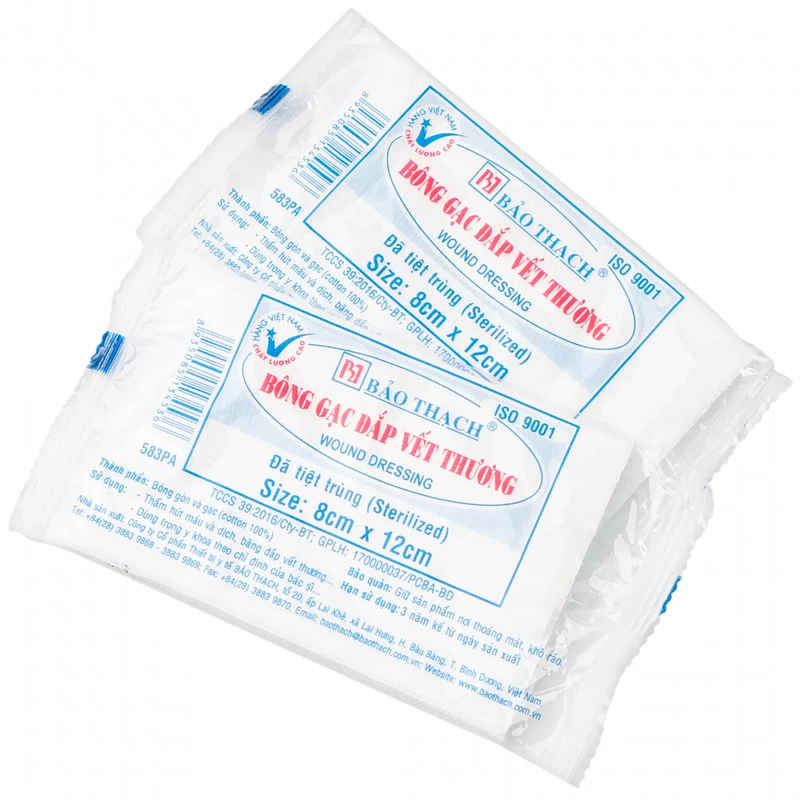 Bông gạc Bảo Thạch 8cm x 12cm giá tốt tại nhà thuốc long châu