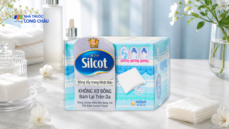 Bông tẩy trang Silcot Nhật Bản