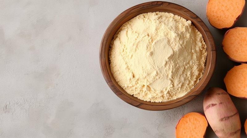 Bột khoai lang được chế biến từ củ khoai lang tươi